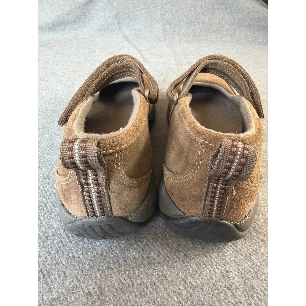 L.L.Bean Mary Jane Shoes Women 8 Brown Suede Hook Loop Comfort 278614